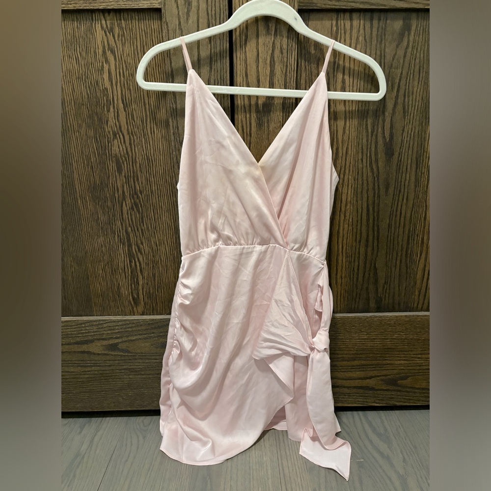 Wayf -Light Pink Tie Knot Dress
